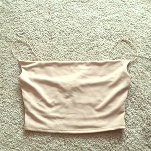Nude tank crop top